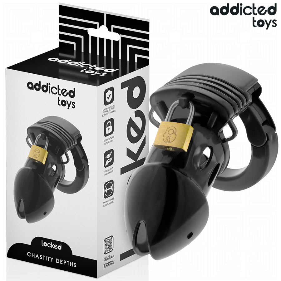 ADDICTED TOYS LOCKED Chastity Depths, cage de chasteté pour pénis, 7,5 cm