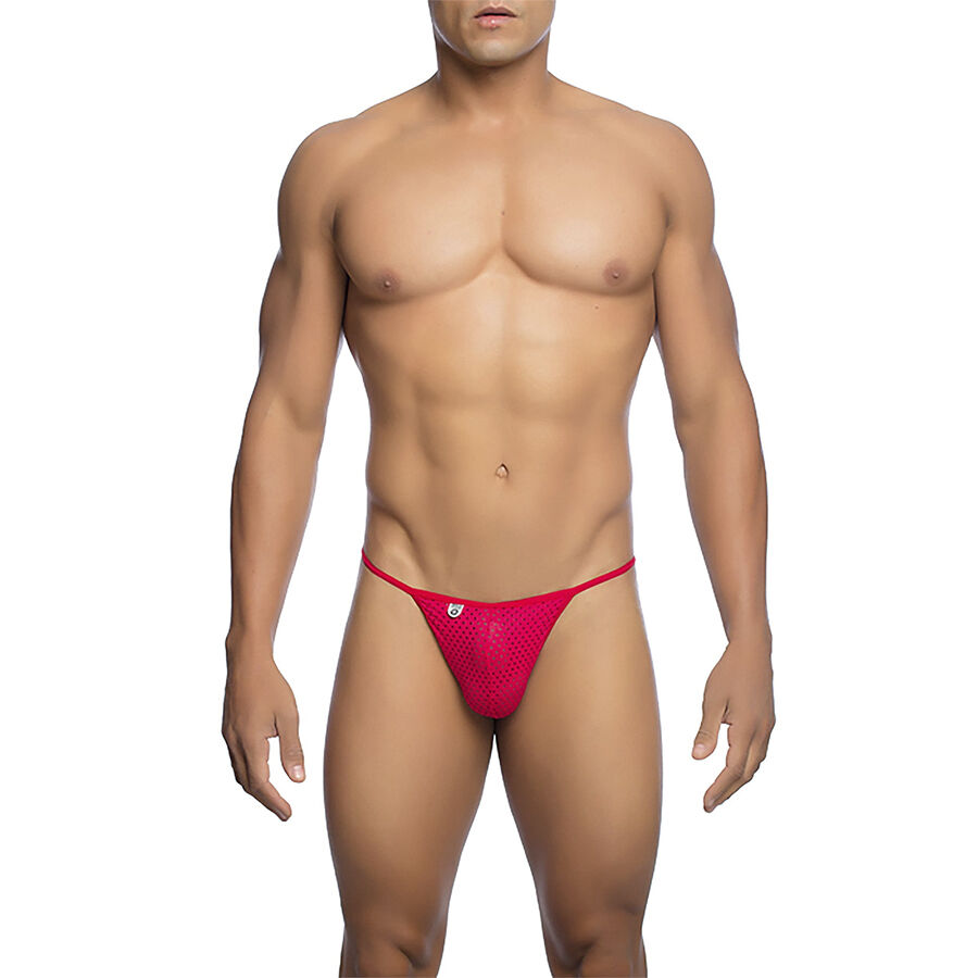 String rouge en microfibre, confortable et offrant un bon maintien au quotidien comme au sport MOB
