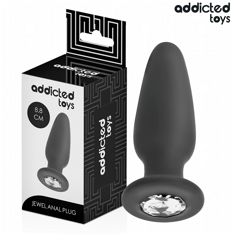 Plug anal en silicone ADDICTED TOYS avec pierre décorative, taille S
