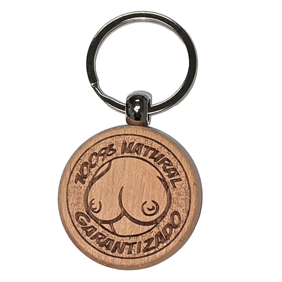 Porte-clés en bois DIABLO PICANTE en forme de poitrine