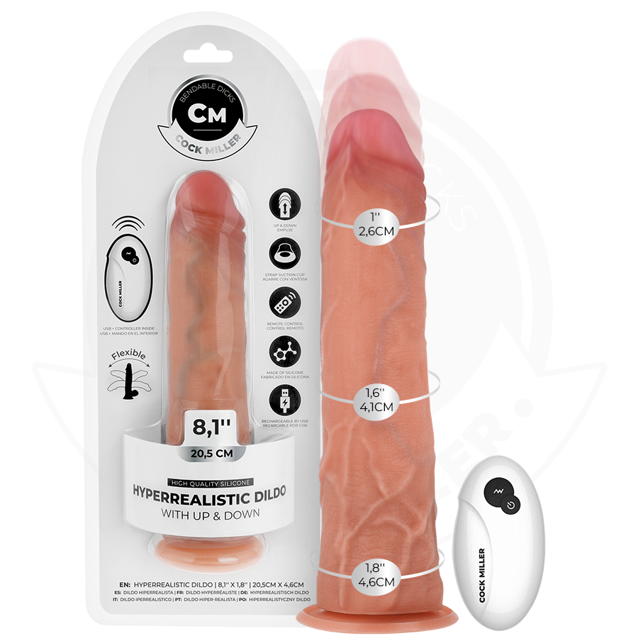 Gode hyperréaliste à va et vient automatique avec télécommande COCK MILLER