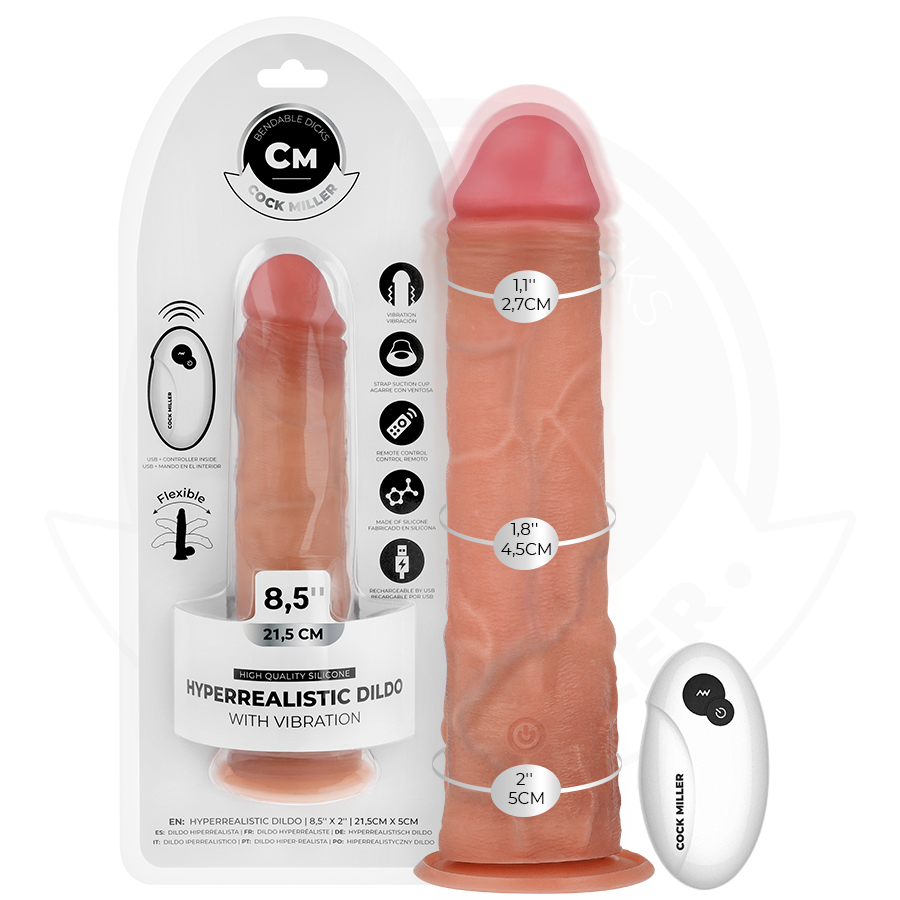 Gode réaliste vibrant avec télécommande et ventouse | COCK MILLER