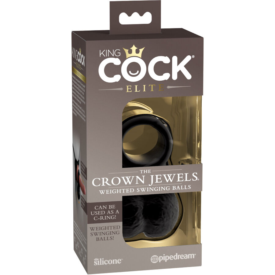 KING COCK The Crown Jewels anneau pénien en C avec billes lestées