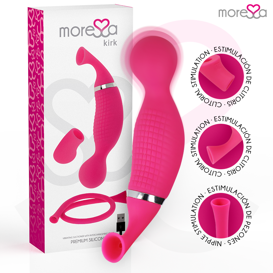 MORESSA KIRK Duo aspiration + vibromasseur multi performances en silicone premium rechargeable