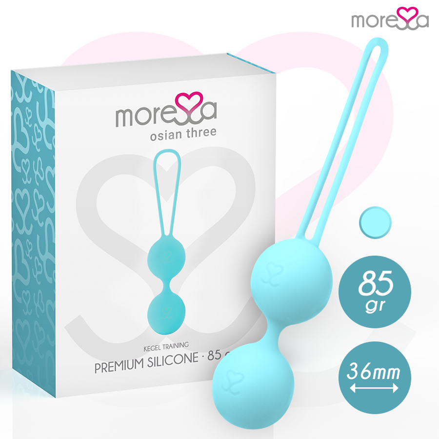 Boules de Kegel MORESSA OSIAN THREE en silicone, turquoise