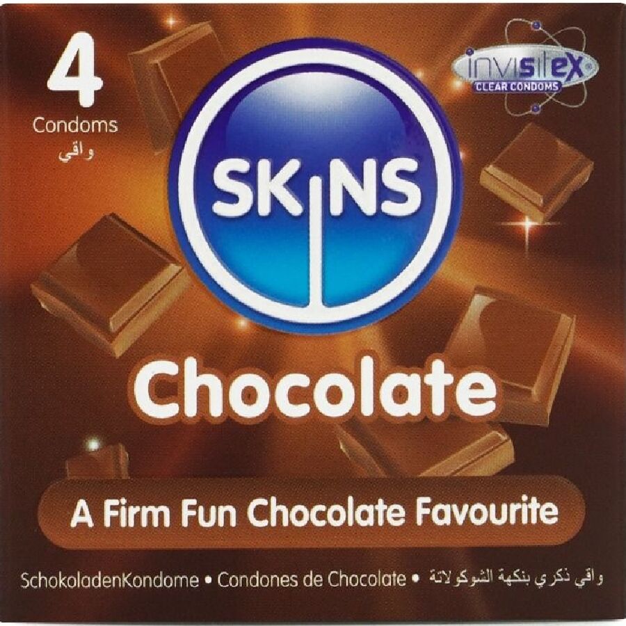Préservatifs SKINS au goût chocolat, 4 pièces