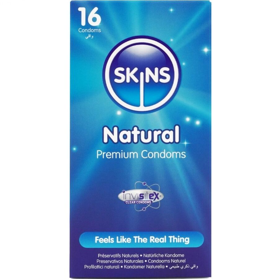 Préservatifs SKINS Natural Premium Standard, 16 pièces