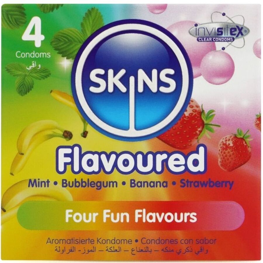 Préservatifs aromatisés SKINS, lot de 4