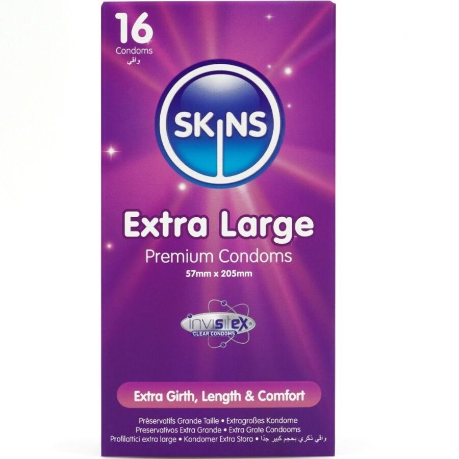 Préservatifs premium SKINS Extra Large, 16 pièces