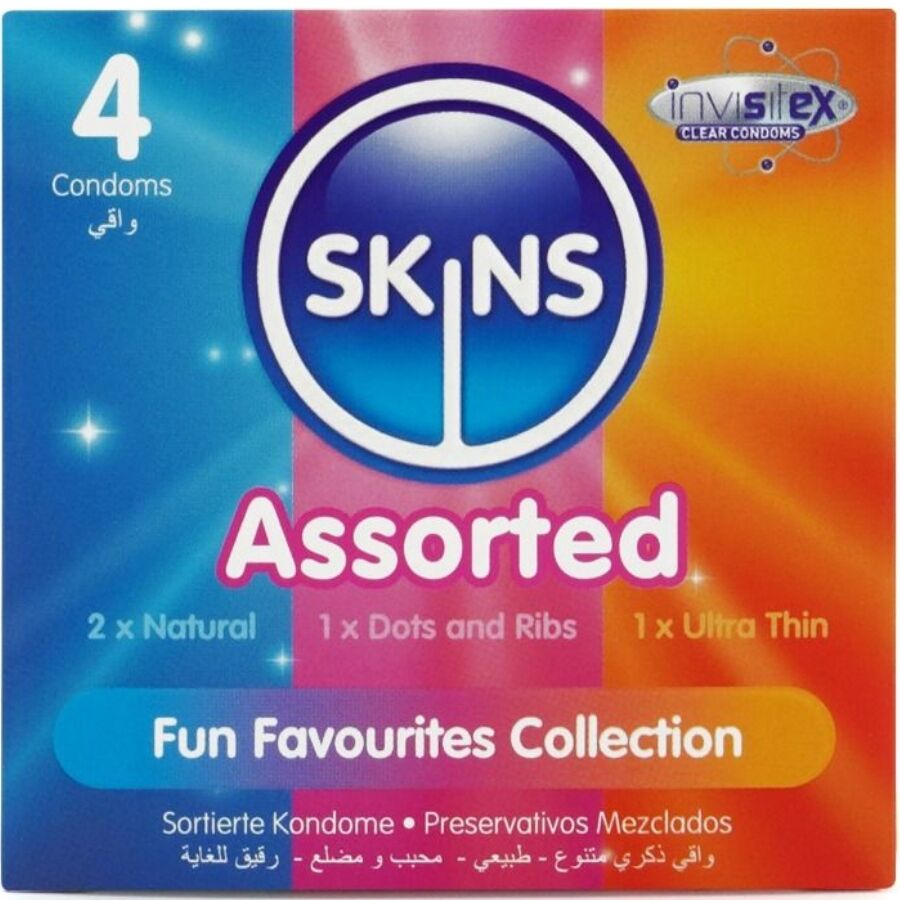 Préservatifs SKINS assortis, 4 pièces