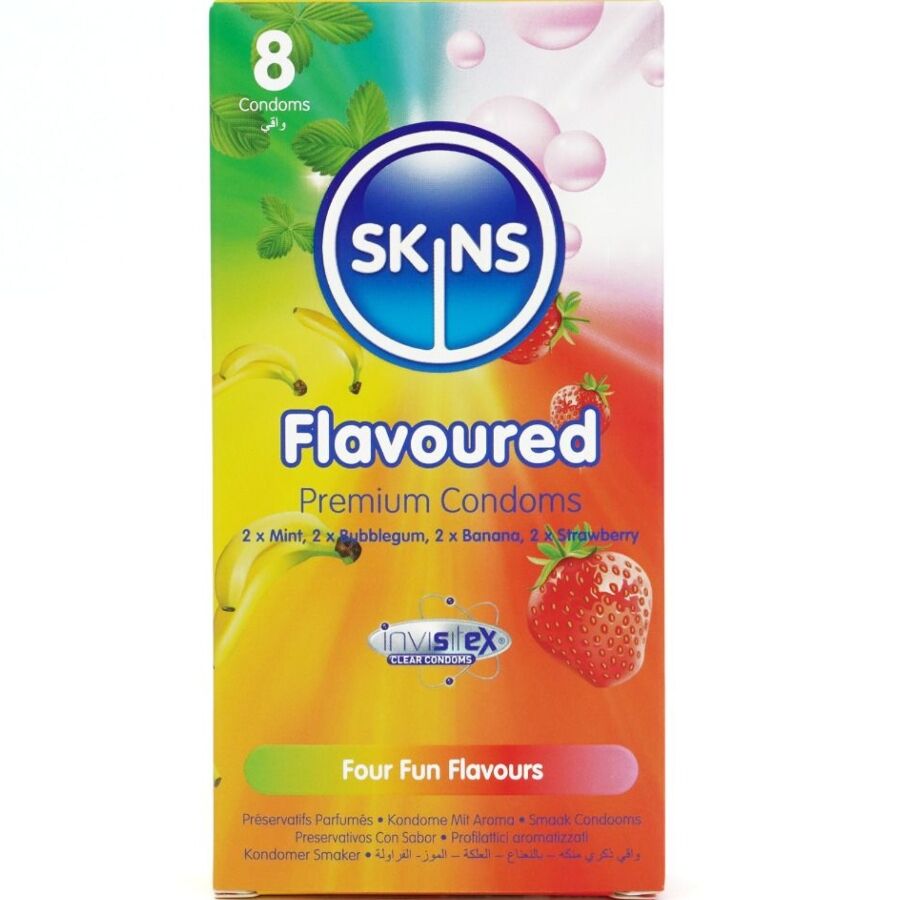 Préservatifs aromatisés SKINS, 8 pièces