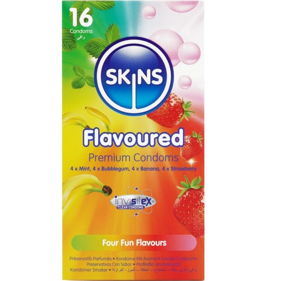 Préservatifs parfumés SKINS, 16 pièces