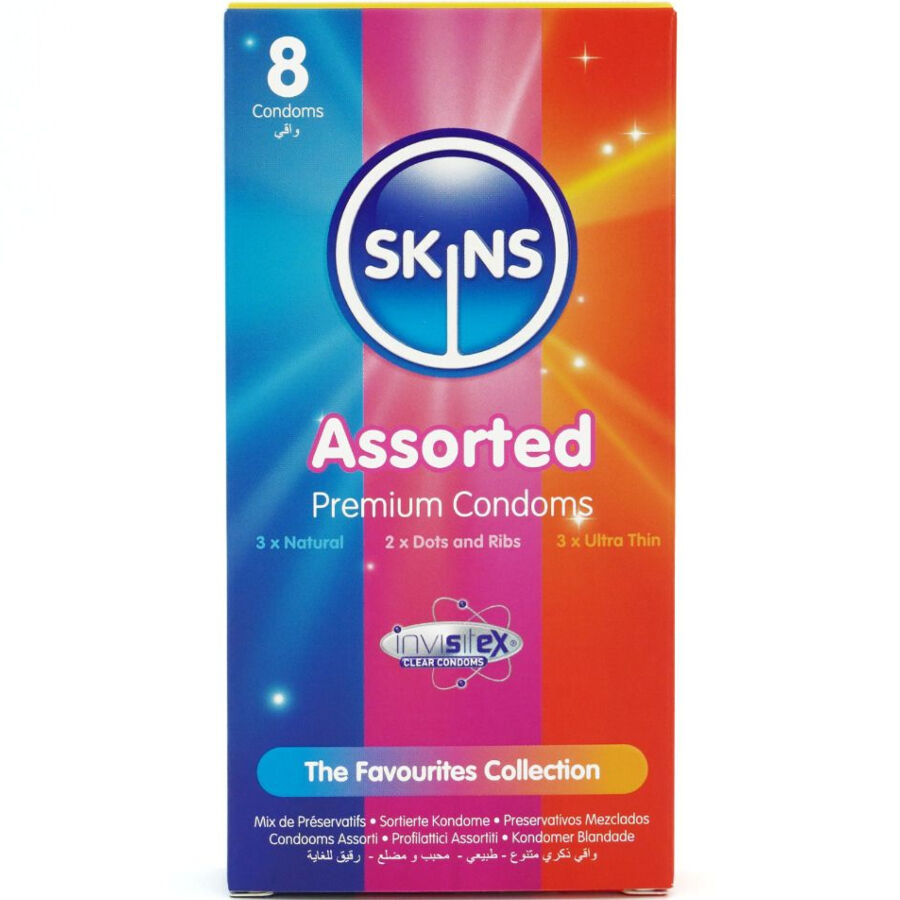 Préservatifs SKINS assortis, 8 pièces