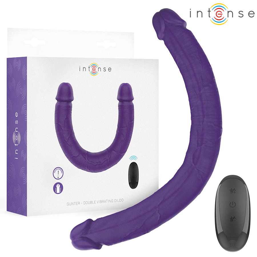 Gode double INTENSE GUNTER, 40 cm, violet