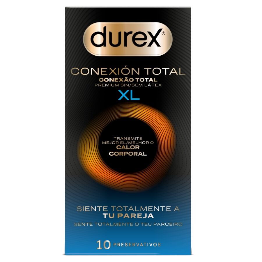 Durex Total Connection XL Ultra Fine Plus, grands préservatifs, 10 unités