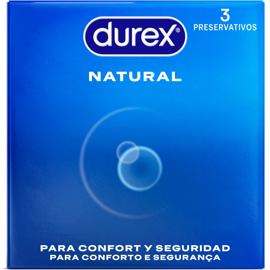 Préservatifs Durex Natural Comfort classiques, boîte de 3