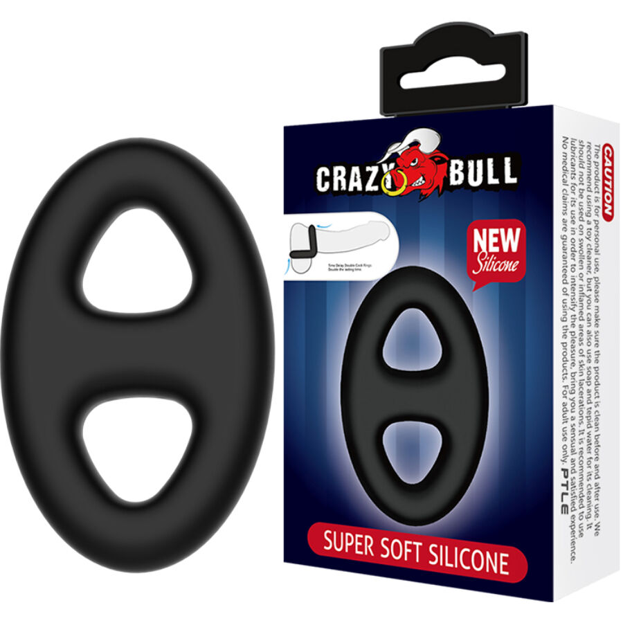 Anneau pénien double ovale Crazy Bull sans vibrations