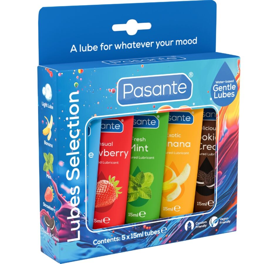 Coffret de lubrifiants Pasante, 5 saveurs assorties