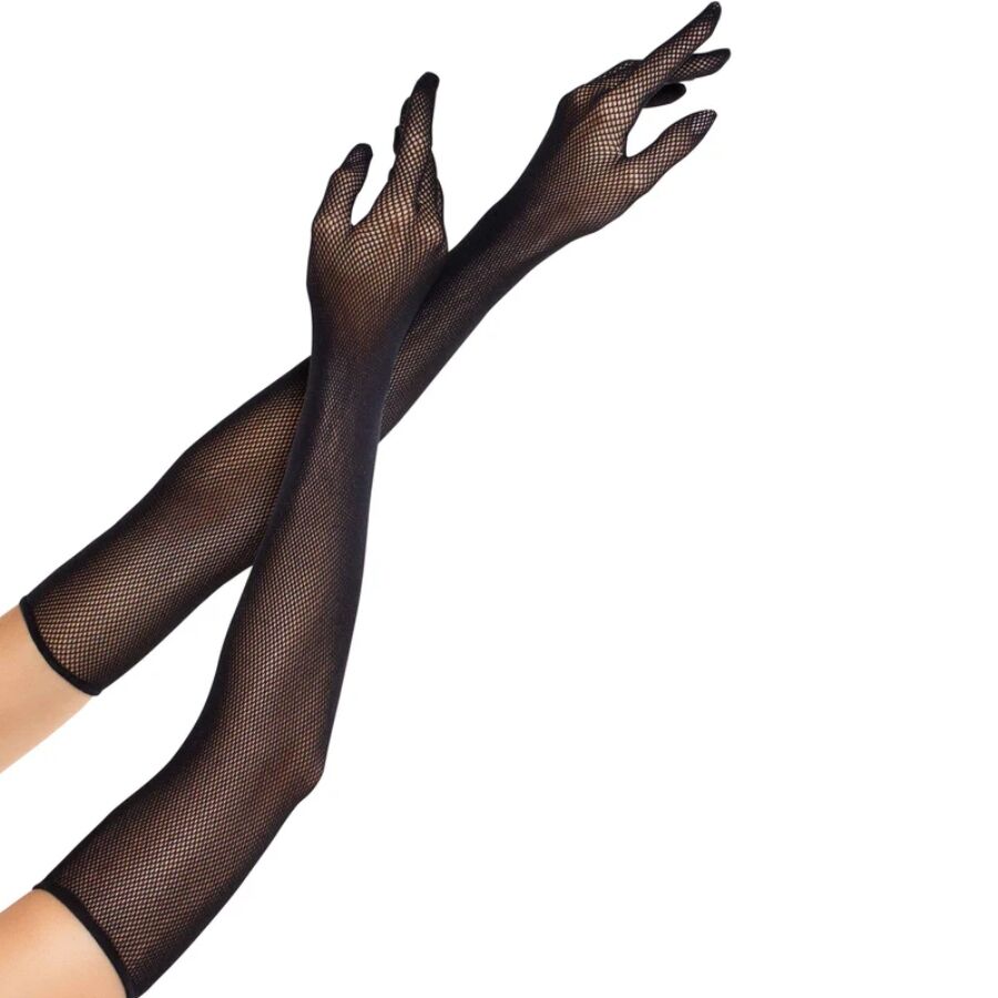 Gants d’opéra noirs en résille LEG AVENUE