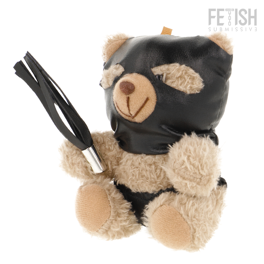 Peluche ours BDSM FETISH SUBMISSIVE Luno avec masque et fouet