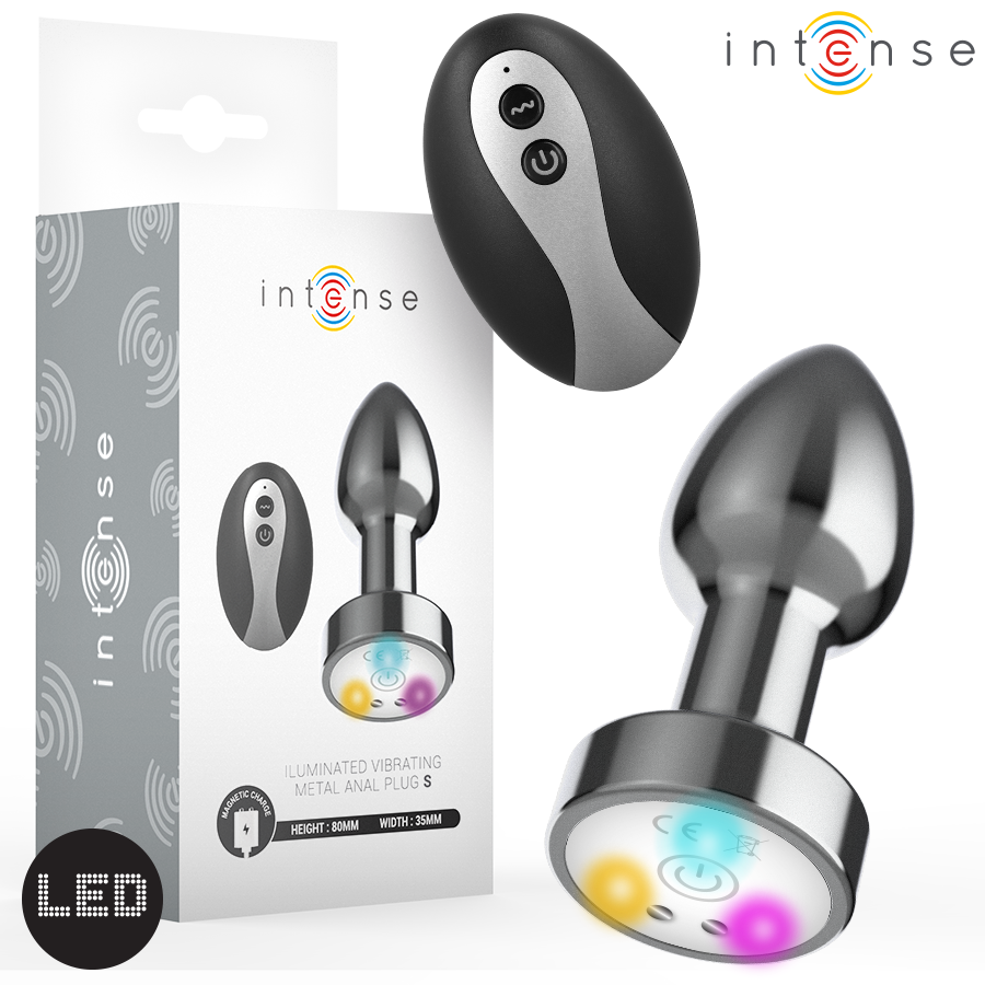 Plug anal vibrant en métal INTENSE avec télécommande, taille S