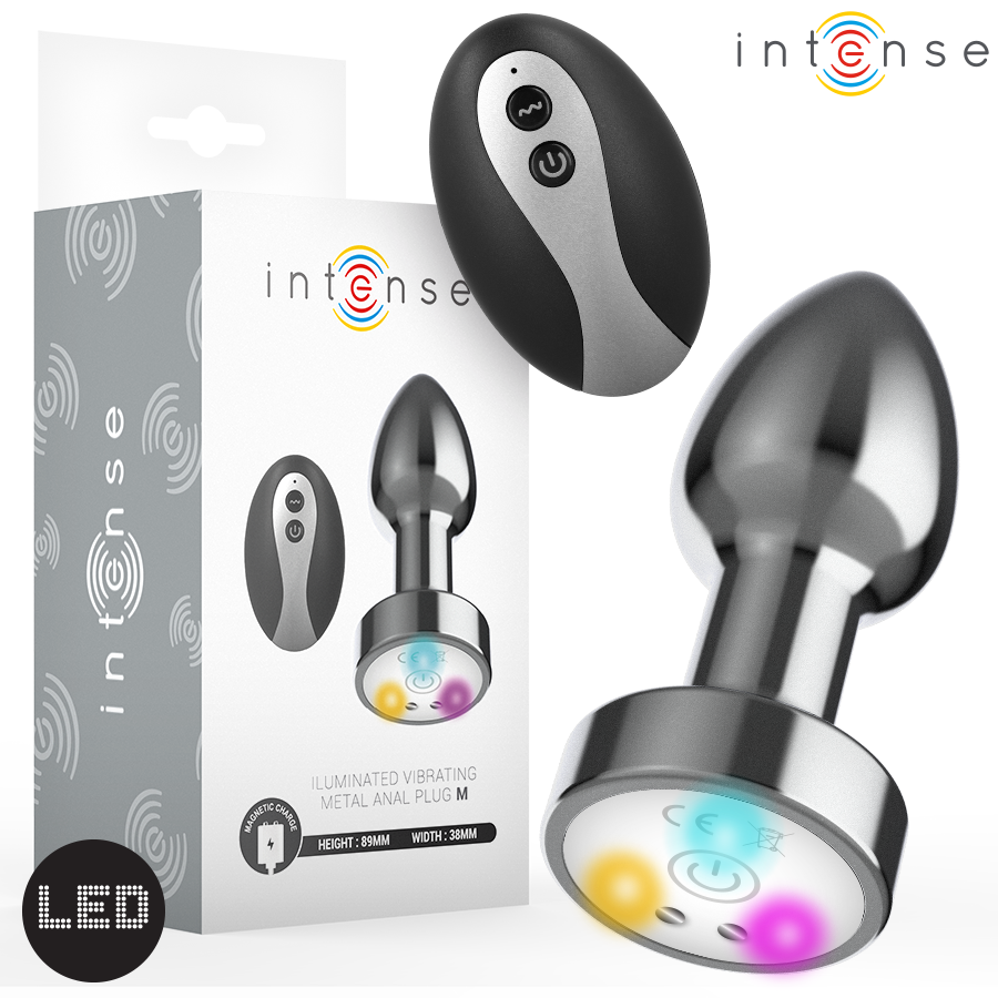 Plug anal vibrant en métal INTENSE avec télécommande, taille M