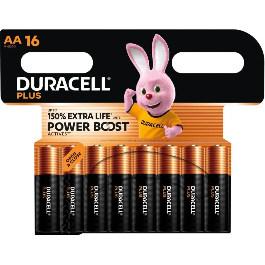 Duracell Piles Alcalines Aa Lr6 Plus Power Boost Blister De 16