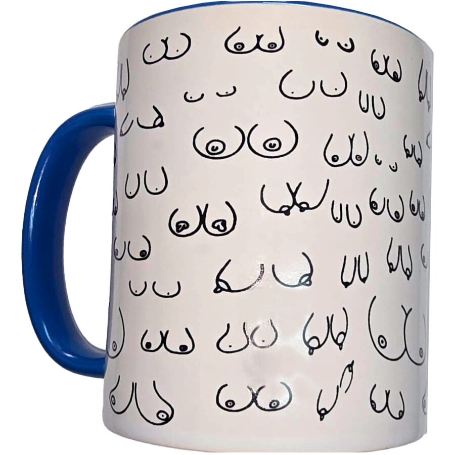 Tasse DIABLO PICANTE en céramique avec motifs de seins, 370 ml