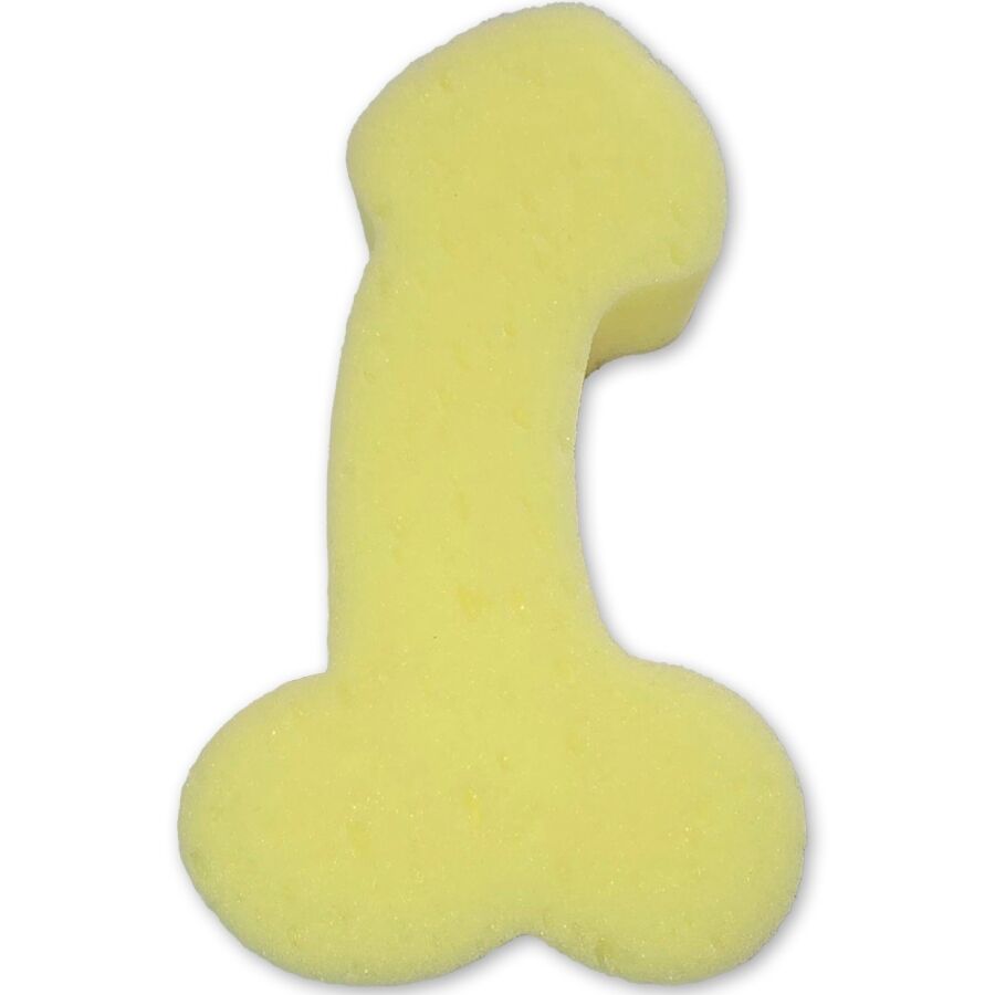 Éponge de bain DIABLO PICANTE en forme de pénis, jaune