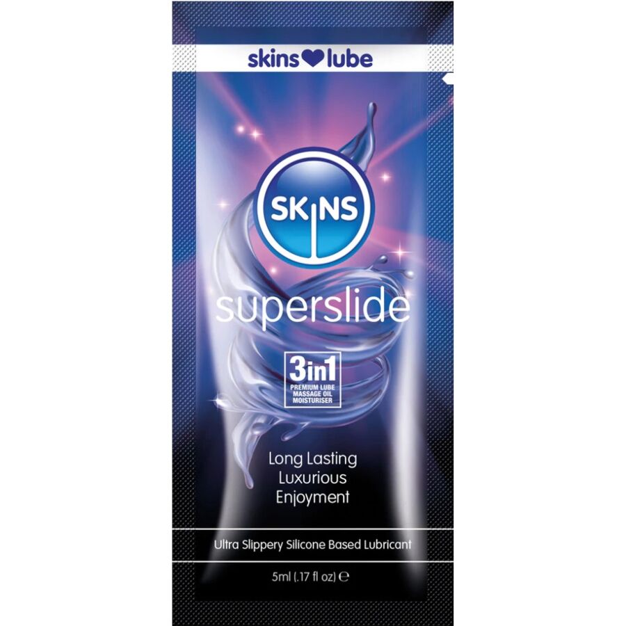 Gel lubrifiant au silicone SKINS Superslide, dose individuelle de 5 ml