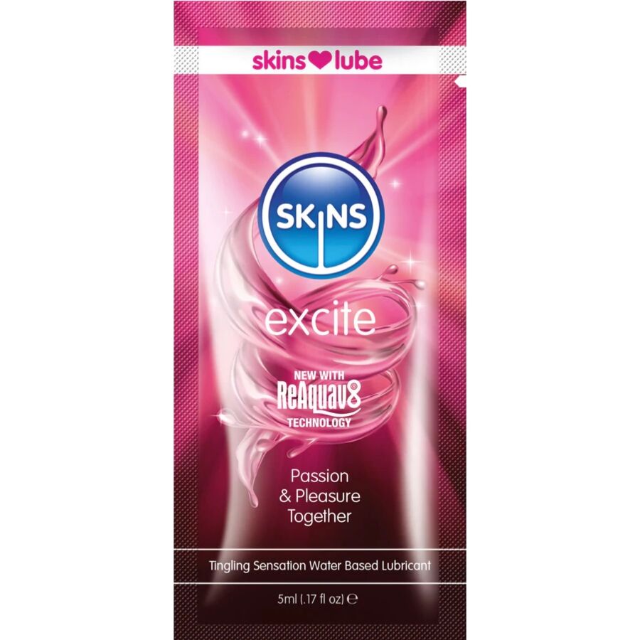 Gel lubrifiant à base d’eau SKINS Excite, 5 ml