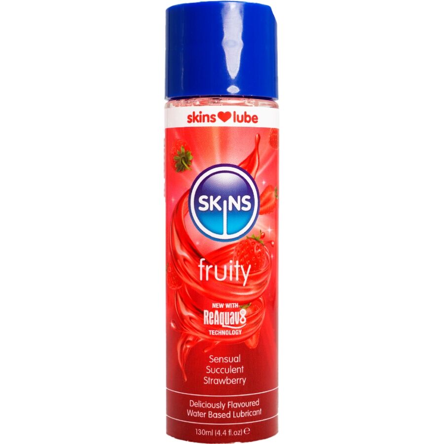 SKINS Fruity lubrifiant goût fraise, 130 ml