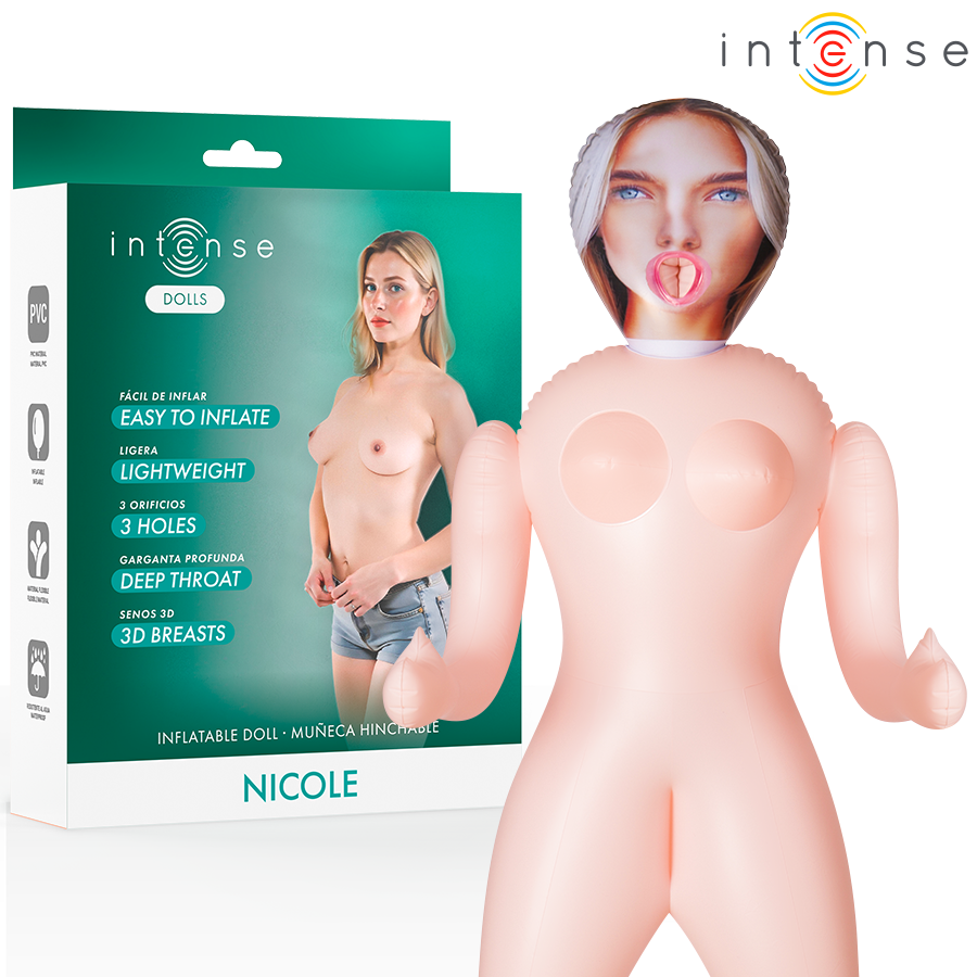Intense Dolls Nicole, poupée sexuelle gonflable avec trois ouvertures