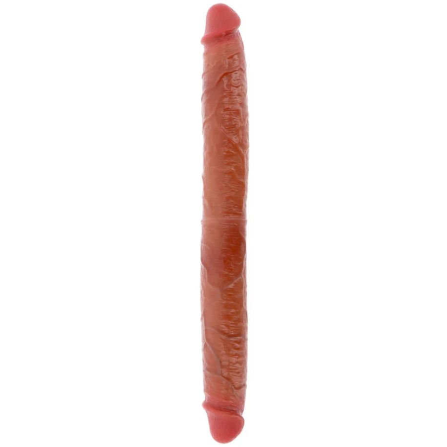 GET REAL Gode double en silicone, couleur caramel, 46 cm