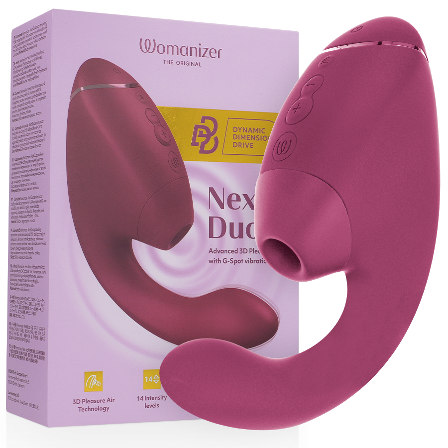 Womanizer Duo Next, stimulateur à ondes de pression rose poudré