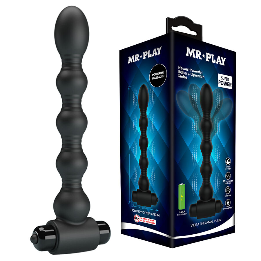 Plug anal vibrant MR PLAY avec structure perlée