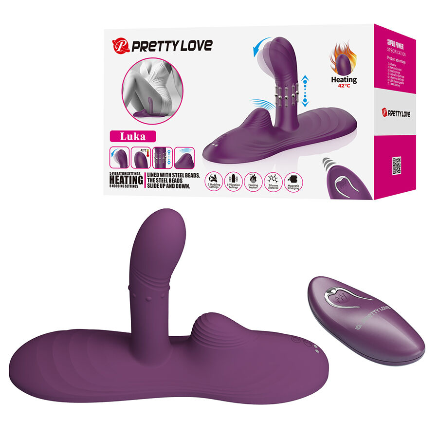 Pretty Love Luka, vibromasseur à assise avec fonction chauffante et télécommande