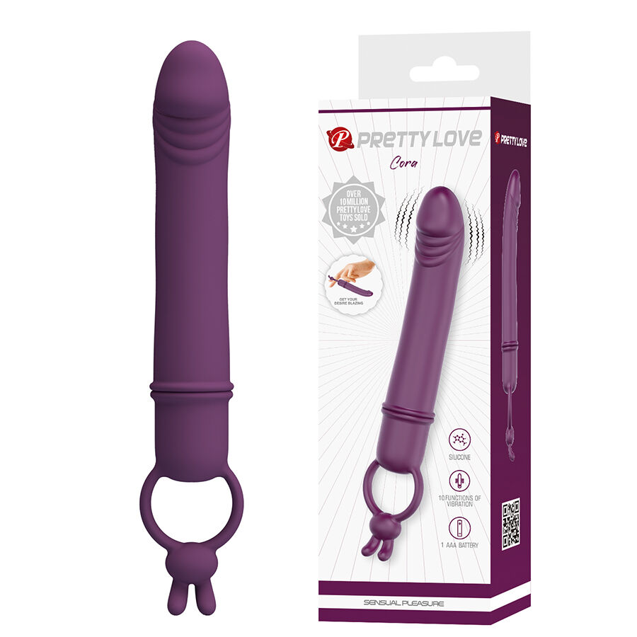 Vibromasseur Pretty Love Cora en forme de pénis avec anneau de maintien