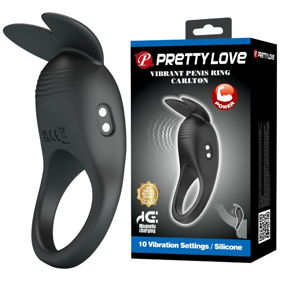 Anneau pénien vibrant Pretty Love Carlton avec stimulateur clitoridien