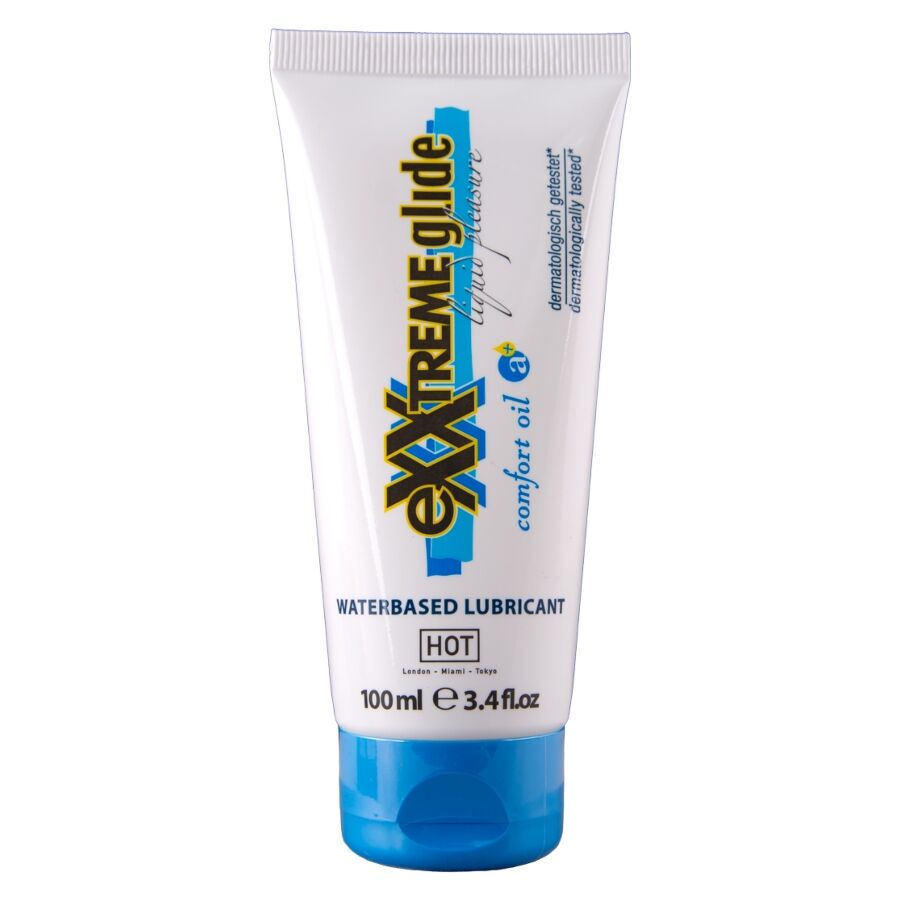 HOT Exxtreme Glide, lubrifiant à base d’eau avec Comfort Oil, 100 ml