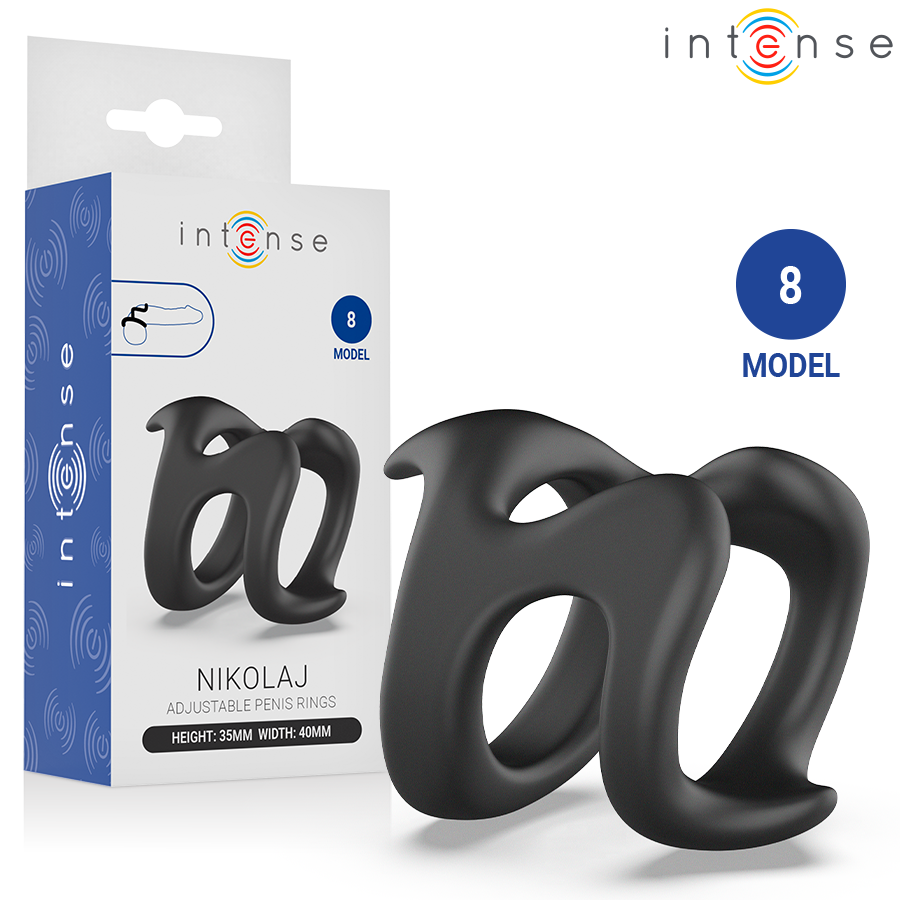 INTENSE Nikolaj anneau pénien réglable sans vibrations, modèle 8