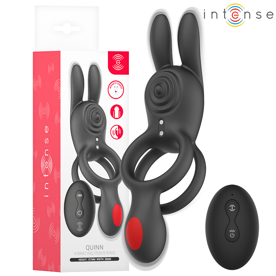 Anneau pénien vibrant INTENSE Quinn avec télécommande