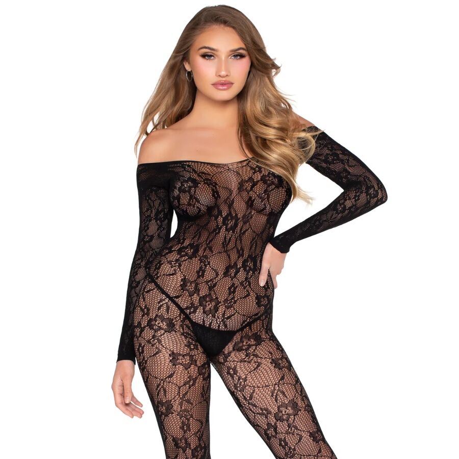 Leg Avenue 89366 body en dentelle florale noire