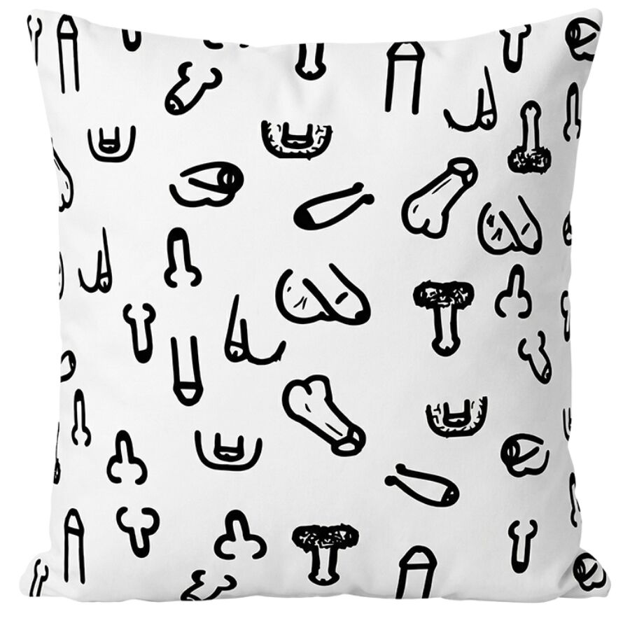 Coussin DIABLO PICANTE avec imprimé pénis, 30 × 30 cm