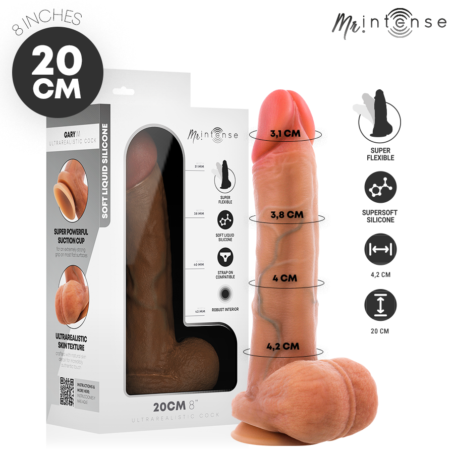 MR. INTENSE Gary M gode réaliste avec ventouse, 20 cm