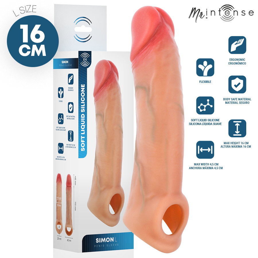 Gaine pénienne en silicone MR. INTENSE SIMON L
