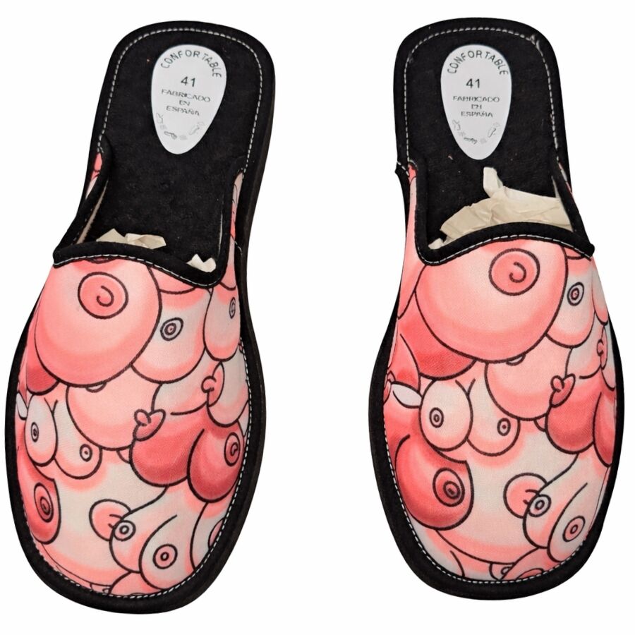 DIABLO PICANTE Chaussons avec motif de poitrine, pointures 36 à 38