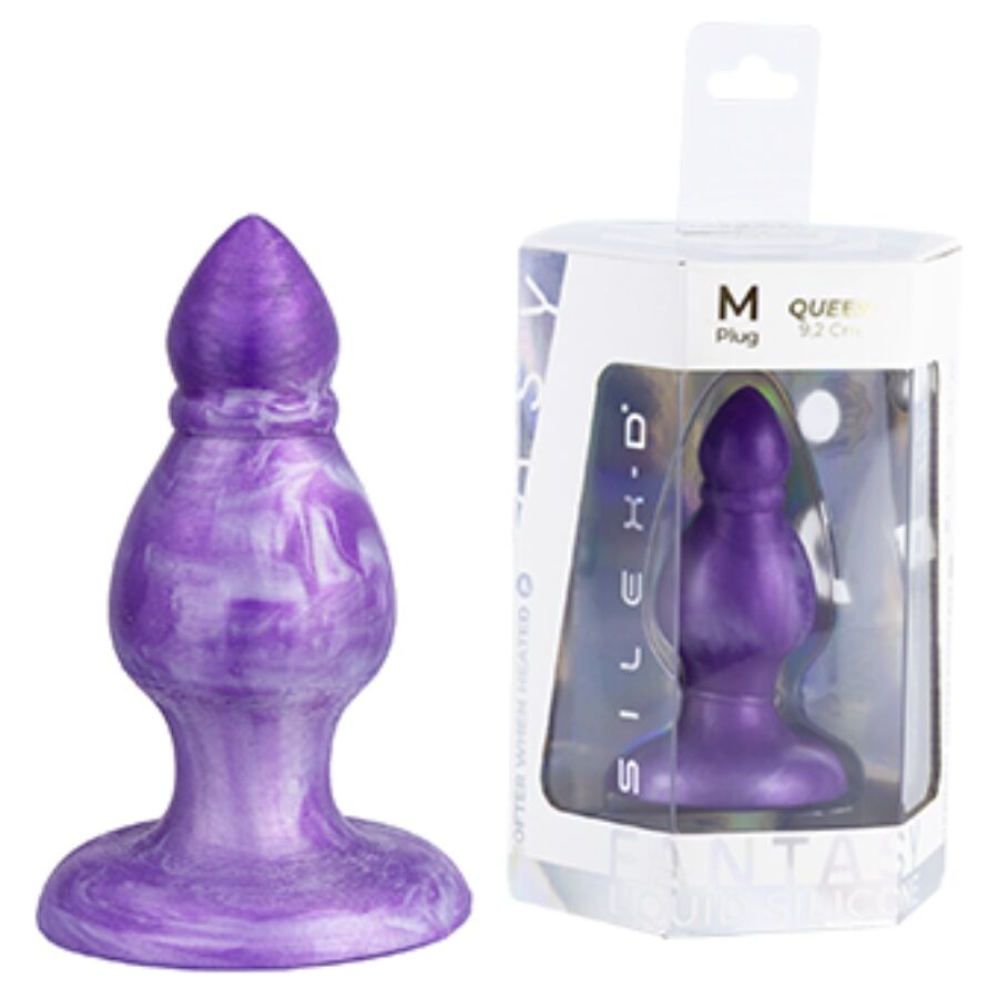 Silexd Queen Plug Anal Fantasy En Silicone Liquide Thermoréactif Violet 9,2 Cm