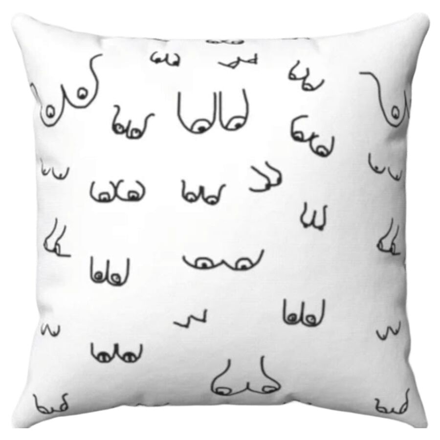 Coussin DIABLO PICANTE avec motif de poitrine, cadeau coquin et amusant