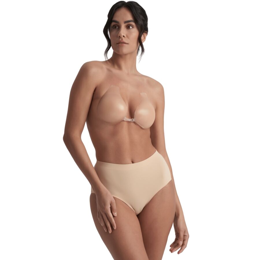 Cups en silicone autocollants BYE BRA beiges